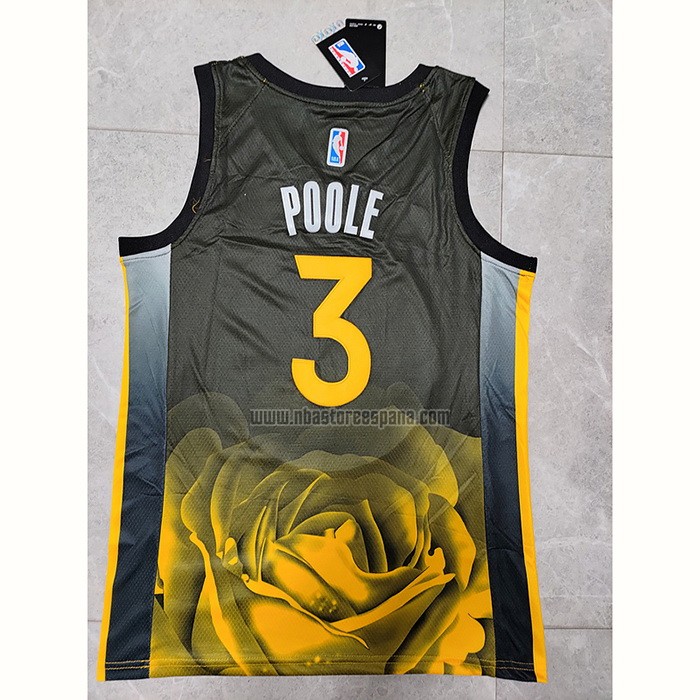 Camiseta Golden State Warriors Jordan Poole NO 3 Ciudad 2022-23 Negro